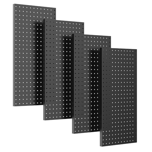 Ultrawall Black Metal Pegboard Wall Panels 4-Pack Garage Tool Storage