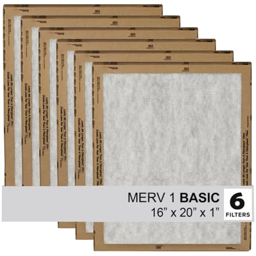 Filtrete 16x20x1 MERV 1 HVAC Air Filter - 6 Pack, Fits Furnace & AC