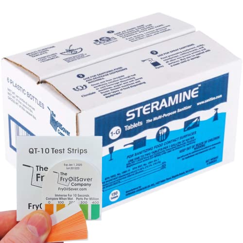 Sanitizer Tablets with Test Strips - 6 Pack, Food Contact Surface Disinfection