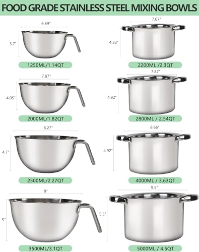3500ML Double Boiler Melting Pot Set with 4.5QT Stainless Steel Pot and Silicone Spatula