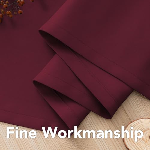 H.VERSAILTEX Burgundy Christmas Curtains 42x84 Inches - Pack of 2 Thermal Room Darkening Window Drapes