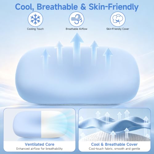 MFWW Blue Cervical Neck Pillow with Memory Foam - Pain Relief & Ergonomic Support