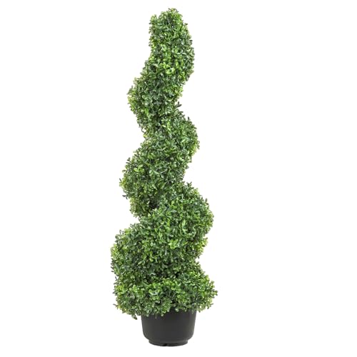 3ft VEVOR Artificial Spiral Topiary Trees - Set of 2 Faux Outdoor Indoor Plants