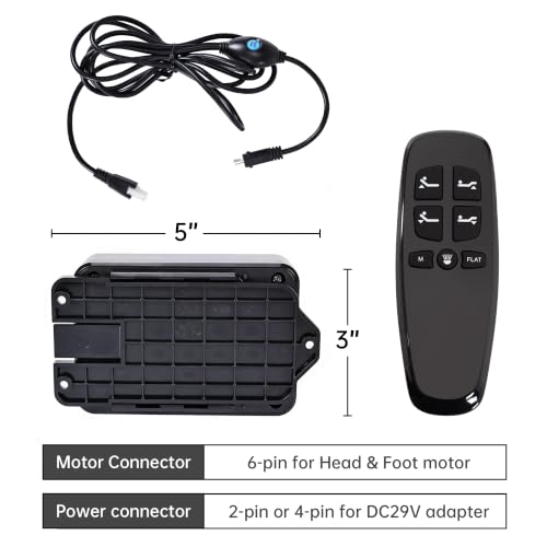 Adjustable Bed Control Box Replacement with Wireless Remote - HJC25