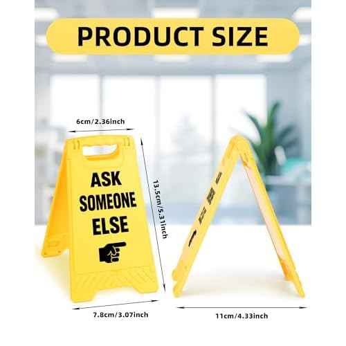 ask someone Else Funny Reminder Desk Sign Yellow Warning Style Office Table Decorative Gift for Coworkers Friends Home Workspace Phone Holder Mirror Acrylic Cubicle Tabletop Sign White Elephant Gifts