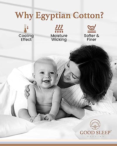 Good Sleep Bedding 4-Pack Queen Egyptian Cotton Pillowcases - White, 1000 TC, Standard Size