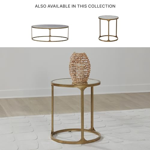 Antique Gold Signature Design by Ashley Korajane Round End Table, 20 Inch