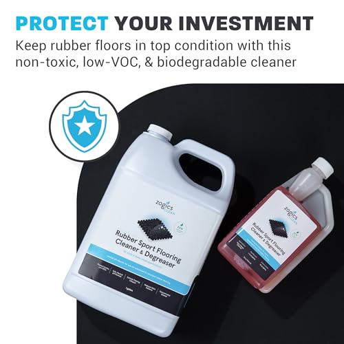 Zogics Rubber Flooring Cleaner & Degreaser - 1 Gallon - Heavy Duty & Eco-Friendly