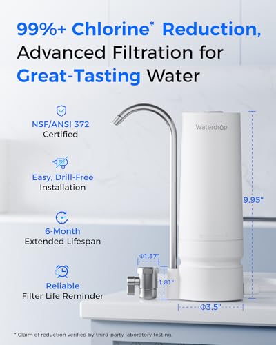 Waterdrop CTF-05 White Plastic Faucet Water Filter with Filter Life Reminder