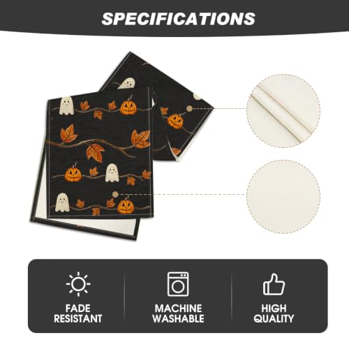 Artoid Mode 13x72 Inch Halloween Table Runner Black Polyester Home Party Decor