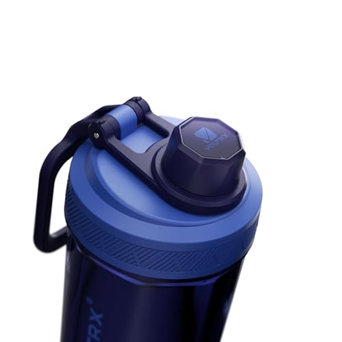 VOLTRX Gallium Electric Protein Shaker Bottle 27oz Midnight Blue Rechargeable