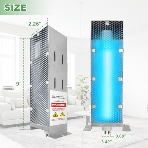 Air Purifier Replacement Cell and UV Bulb Kit for InDuct 2000 - Ozone-Free, 9 Inch