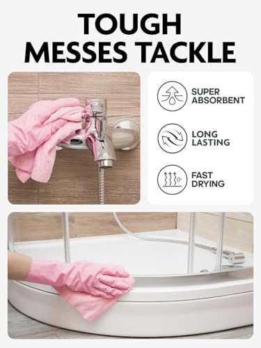 Fantasticlean Pink Microfiber Cleaning Cloth Rolls - 150 Sheets, Reusable & Durable