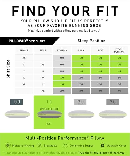 Bedgear Multi-Position Performance Pillow, Medium Soft Cooling Pillow