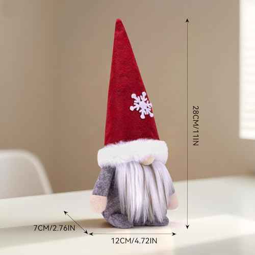 Christmas Gnome Decorations Plush - Handmade Scandinavian Tomte for Xmas Home, Tiered Tray & Kitchen Decor for Women, Thanksgiving Christmas Party