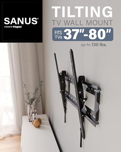 Tilting TV Wall Mount for 37-80 Inch Screens Up to 130 lbs, Universal Fit