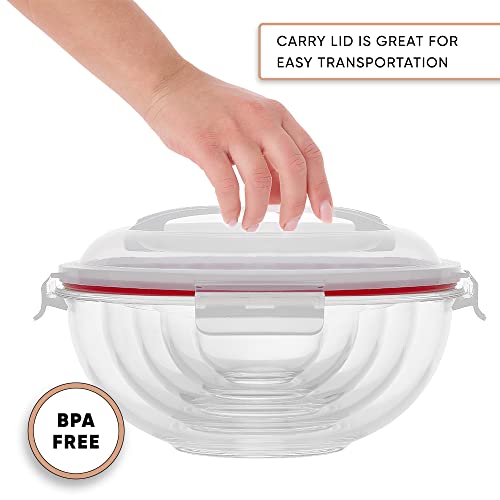 JoyFul Glass Mixing Bowl Set With Airtight Lids