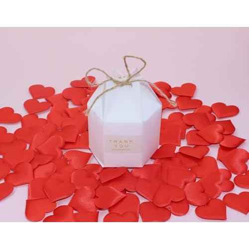ONLYKXY 200Pcs 3.5cm Big Sponge Confetti Decor Glitter Flower Heart Shape Petals Table Decoration for Wedding Party Valentine's Day Scatter Ponge Petal Confetti (Red)