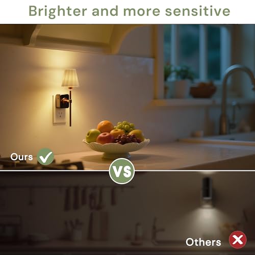 L LOHAS LED Night Light with Pleated Fabric Cover - 3000K, 2 Pack