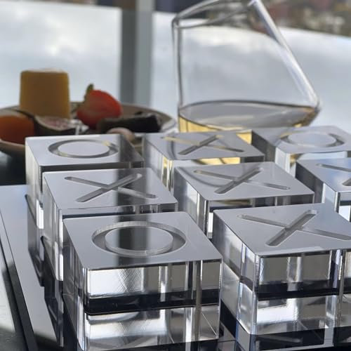 Modern Tic Tac Toe for Home Decoration Acrylic XO with Black Base