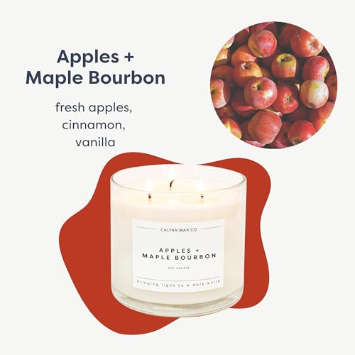Calyan Wax Co. Apples & Maple Bourbon 3 Wick Scented Candle - 43 Hour