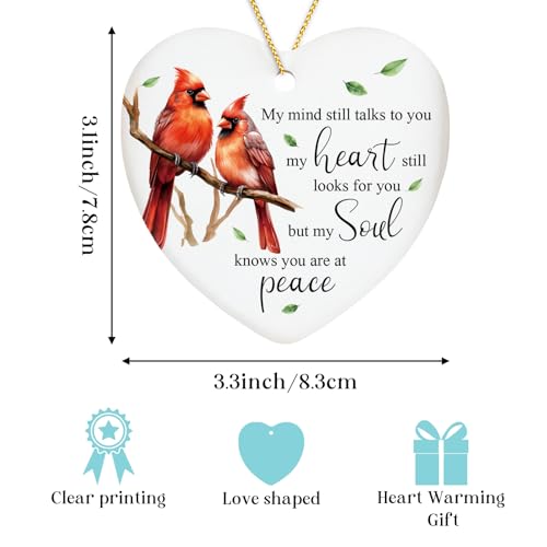 Sympathy Gifts for Loss of Loved One Cardinal Ceramic Ornament Memorial Gifts for Loss of Mom Dad Husband Celebration of Life Decorations Christmas Ornament