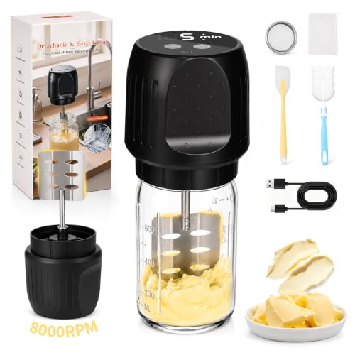 VOJPGJP 32oz Electric Cordless Butter Churner High-Speed 8000RPM