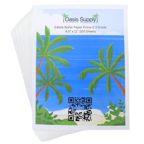 Edible Wafer Paper Sheets for Cake Decorating 8x11 Inch - 100 Pack