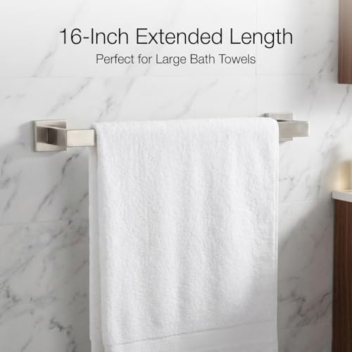 ECOClasp Brushed Nickel 5-Piece Bathroom Hardware Set with Towel Bar & Accessories