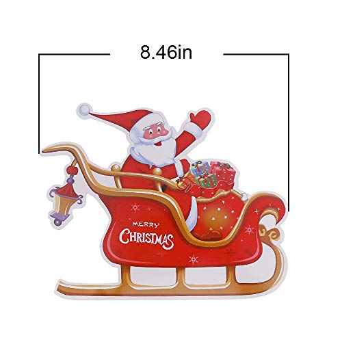 9 PCS Christmas Paper Banners Flags Santa and Reindeers Bunting Garlands for Door Wall Window Hanging Decoration Christmas Party Favor Supplies