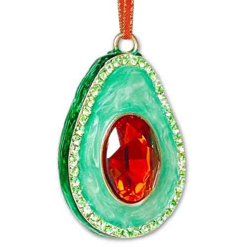 Avocado Christmas Ornaments Metal Avocado Ornaments for Christmas Tree Decor Green Avocado Hanging Ornaments Cute Hanging for Xmas Decor Keepsake Gift for Women Kids Girls Healthy Eaters