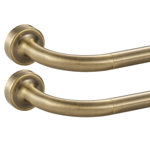 28-48 Inch Adjustable Antique Bronze Curtain Rod Set with Finials & Brackets - 2 Pack
