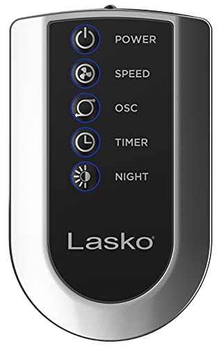 Lasko 42-Inch Oscillating Tower Fan with Remote - Gray/Woodgrain, Quiet & Powerful Cooling