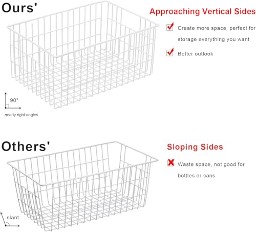 Freezer Organizer Bins for Upright & Chest Freezers - Wire Drawer Baskets, Set of 5