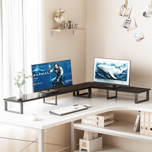 59 Inch TV Riser Stand with Steel Legs - Black, Fits 32-75 Inch TVs
