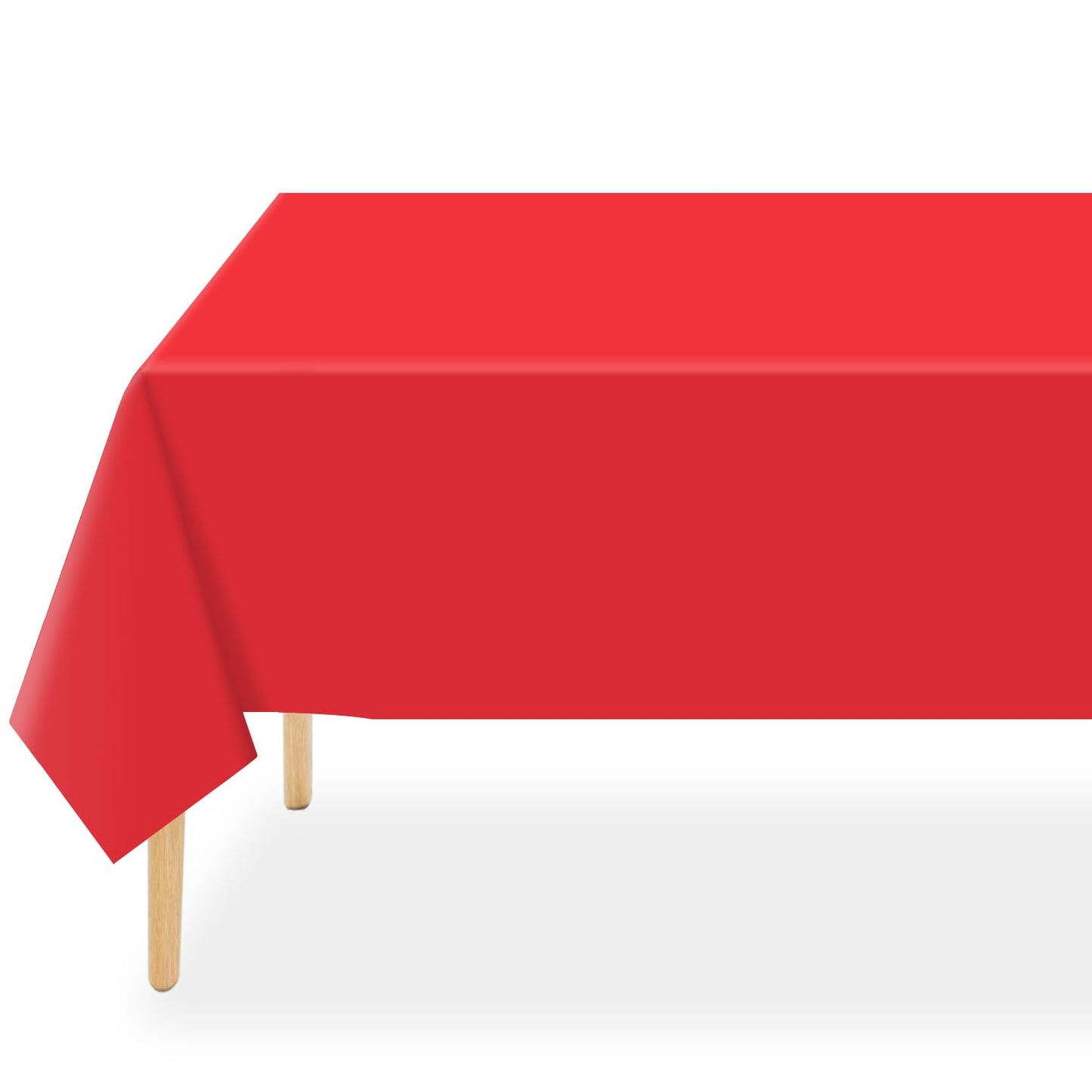 QIKSION Red Plastic Table Cloth Disposable 6 Pack, 54 x 108 Inch Tablecloths for Valentines, Mothers Day, Birthday Party, Christmas Decorations, Rectangle Table Cover