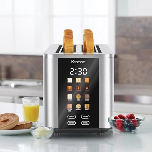 Kenmore 4-Slice Digital Touchscreen Toaster - 1400W Stainless Steel,