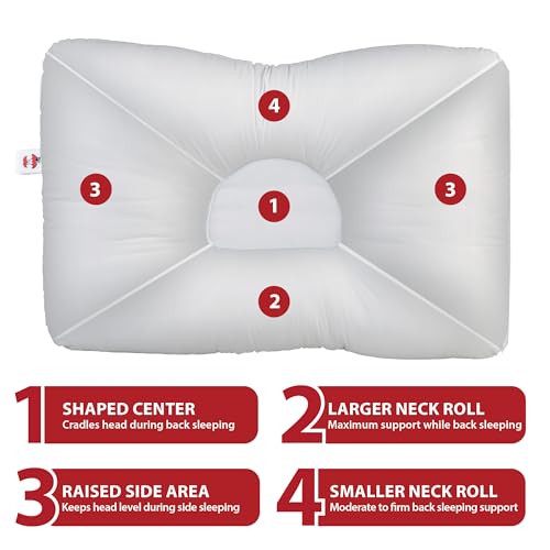 Ergonomic Cervical Pillow for Neck Pain Relief - Full Size, White