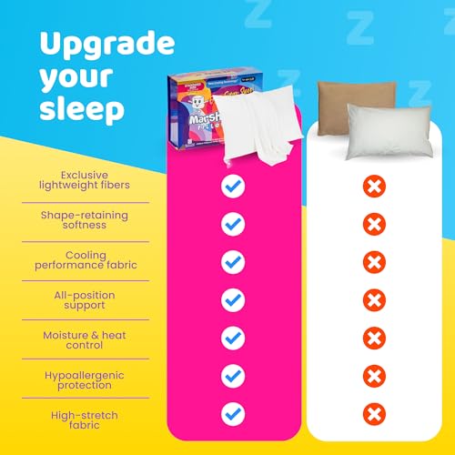 Marshmalloo Soft Cooling Bed Pillow for Stomach Sleepers, Standard Size