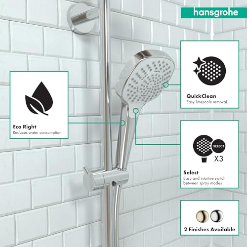 Hansgrohe Croma Select E Low Flow 4-Inch Handheld Shower Head White/Chrome