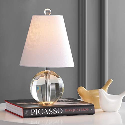 Jonathan Y 16-Inch Crystal Ball LED Table Lamp - Clear Glass, Elegant Home Decor