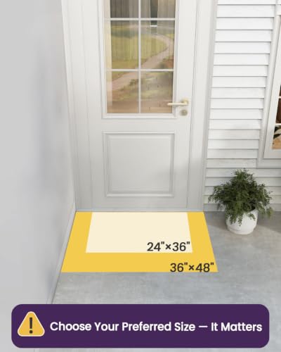 Heavy Duty Rubber Door Mat 36x48 Inch Black Cone Nubs Outdoor Entrance - Waterproof & Non-Slip