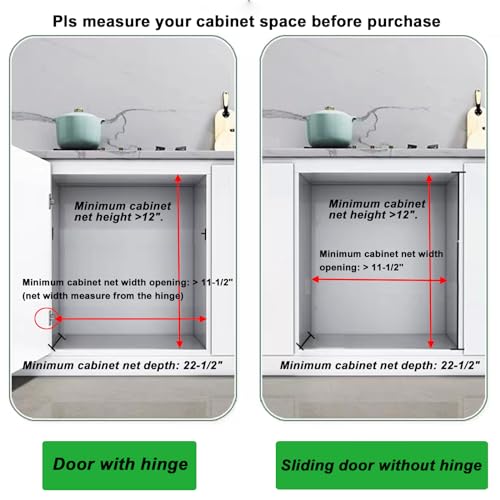 Pull Out Kitchen Cabinet Organizer for Pans & Trays - 10.6 Inch Height