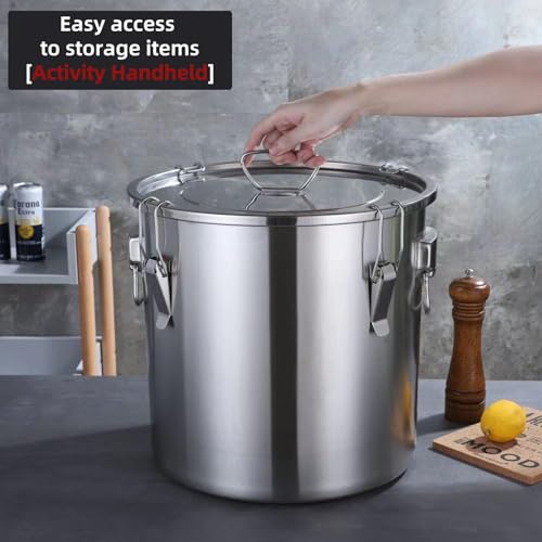 Verdeho 8.72gal Stainless Steel Airtight Food Storage Container with Lid