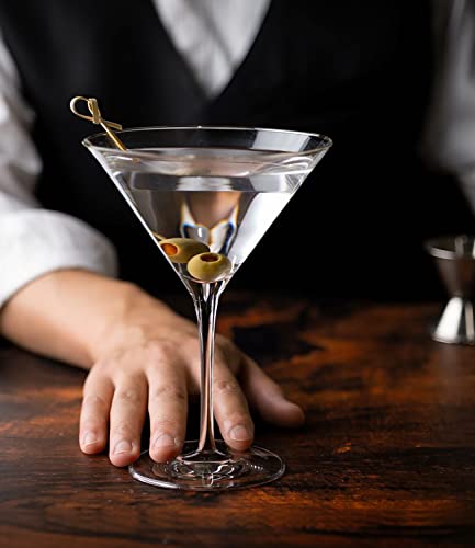 9oz Martini Glasses Set of 4 - Elegant Lead-Free Crystal Cocktail Glasses