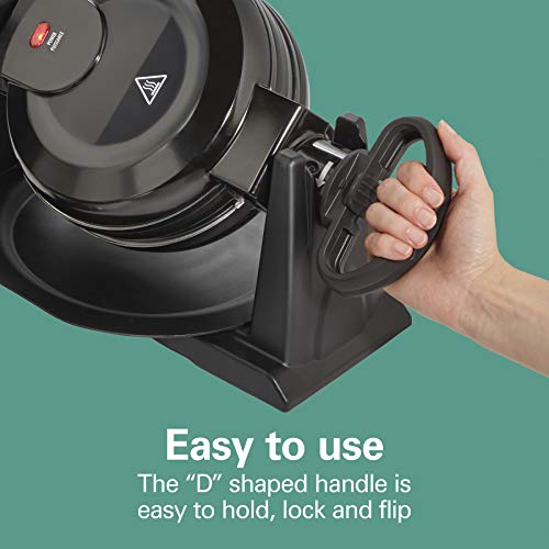 Hamilton Beach Double Flip Belgian Waffle Maker - 7 Inch Nonstick Plates