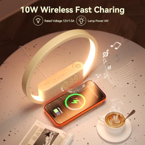 Vivilumens Sunrise Alarm Clock Wireless Charger, White Noise Sound