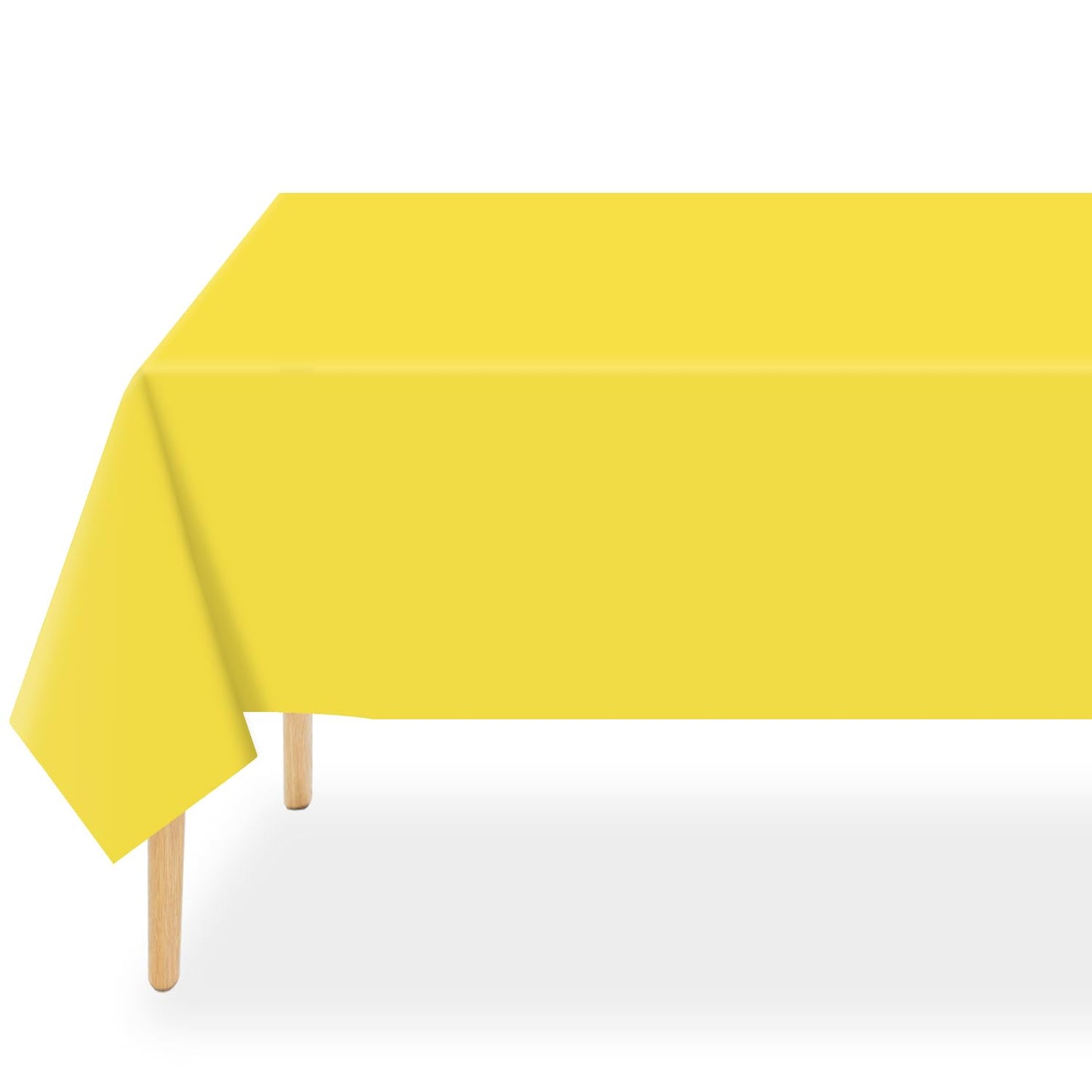 QIKSION Yellow Plastic Table Cloth Disposable 6 Pack, 54 x 108 Inch Tablecloths for Birthday Party, Easter Decorations, Rectangle Table Cover