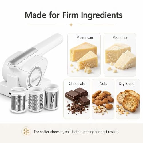 Wireless Electric Food Grinder for Cheese Nuts Chocolate - Fine Texture