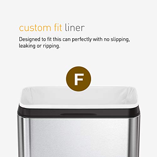 simplehuman 25L/6.6 Gal Slim Open Trash Can - Heavy Duty Stainless Steel, ADA Compliant, Brushed Finish, Space-Saving Design